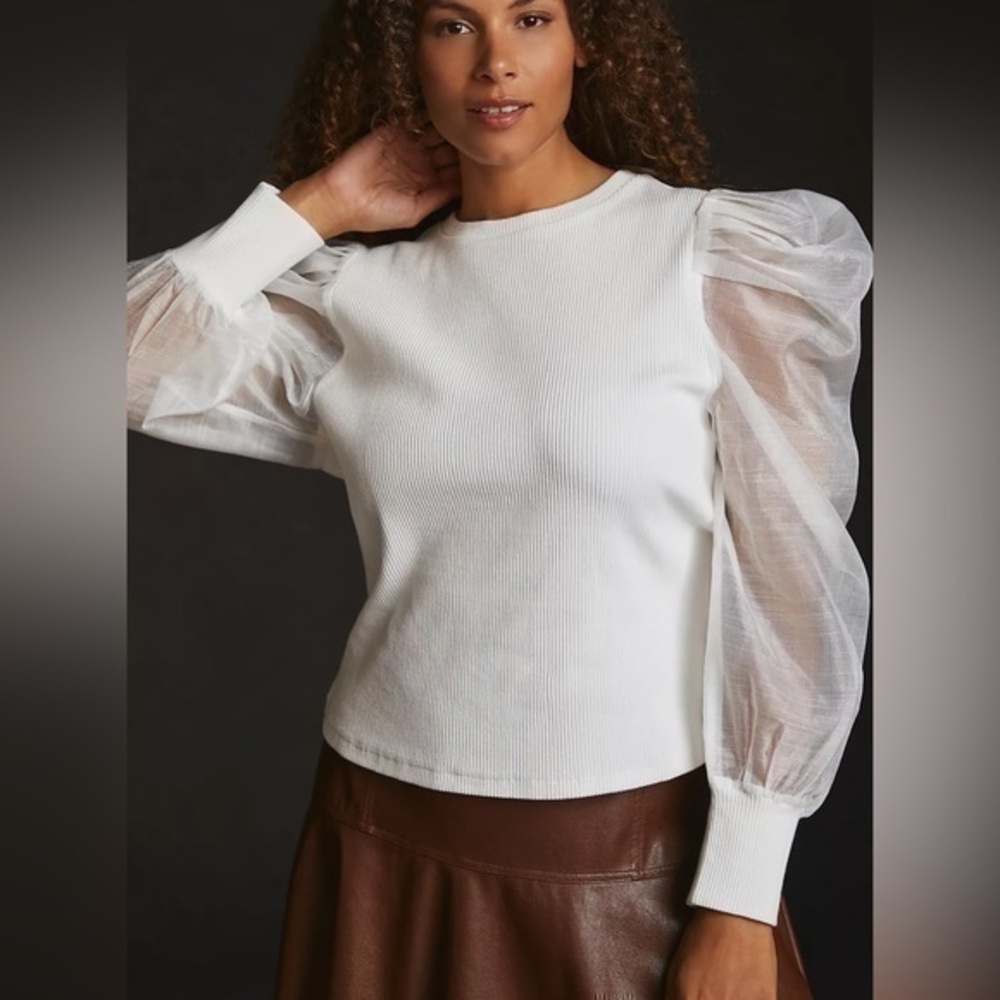 Anthropologie DOLAN Puff-Sleeve Top